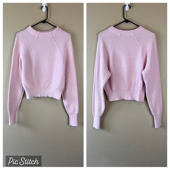 free people too good pullover sweater light pink - Picture 3 of 11